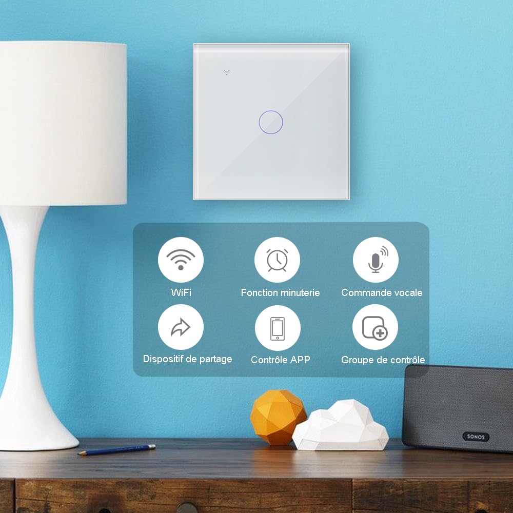 KETOTEK INTERRUPTEUR SMART 1 GANG KETOTEK - Miniature 2